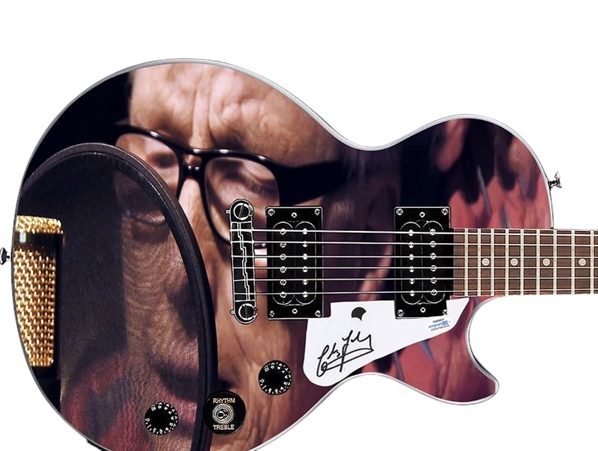 Chris Farlowe Signed Pickguard on a Custom Epiphone Les Paul Guitar (Epperson/REAL LOA)