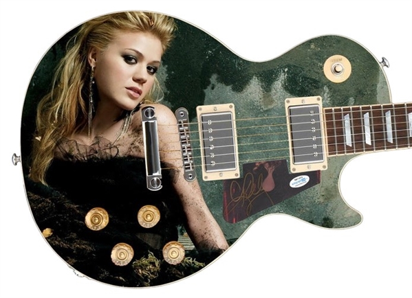 Kelly Clarkson Signed Pickguard on a Custom Signature Edition Guitar (Epperson/REAL LOA)