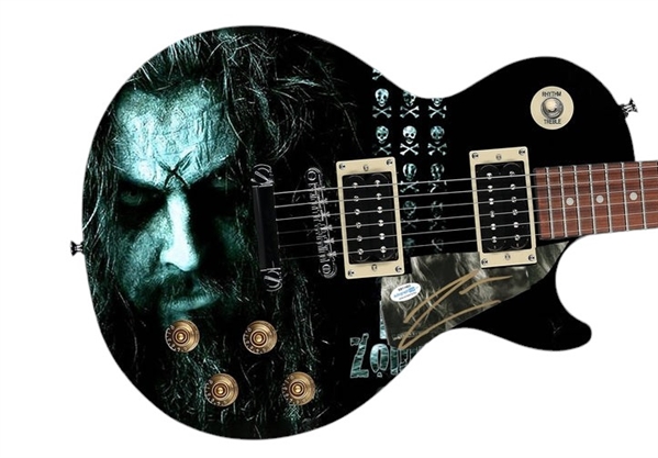 Rob Zombie Signed Pickguard on a Custom Les Paul 100 Guitar (Epperson/REAL LOA)