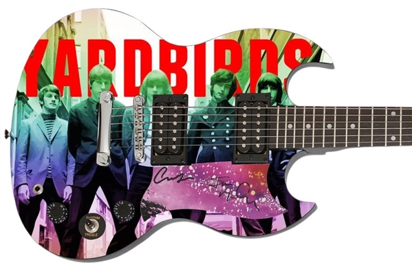 Yardbirds Signed Pickguard on a Custom Signature Edition Guitar (Epperson/REAL LOA)