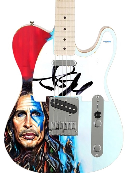 Aerosmith: Steven Tyler Signed Pickguard on a Custom Signature Edition Guitar (Epperson/REAL LOA)