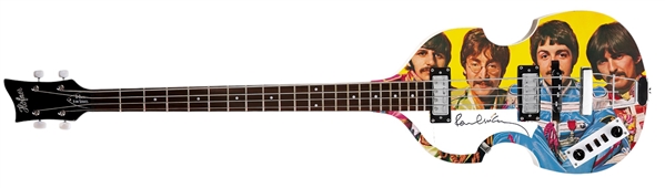 The Beatles: Paul McCartney Signed Pickguard Custom Left-Handed Hofner Bass Guitar (Epperson/REAL LOA)