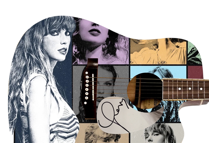 Taylor Swift Signed Pickguard on Custom Graphic Guitar (Epperson/REAL LOA)