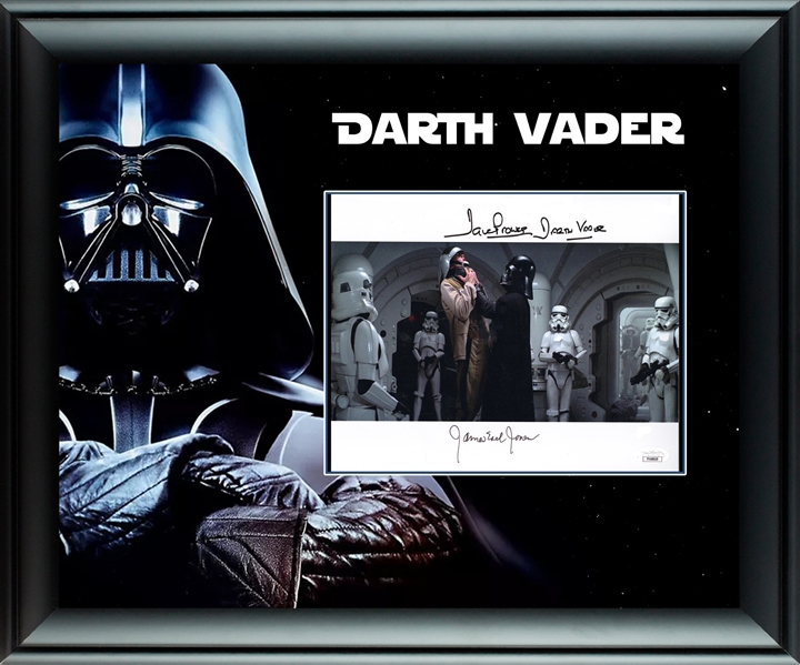 Star Wars: Dave Prowse & James Earl Jones Signed Photo in Custom Darth Vader Framed Display (JSA LOA)