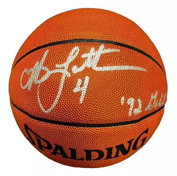 Christian Laettner Signed Spalding NBA Basketball (JSA Witnessed)