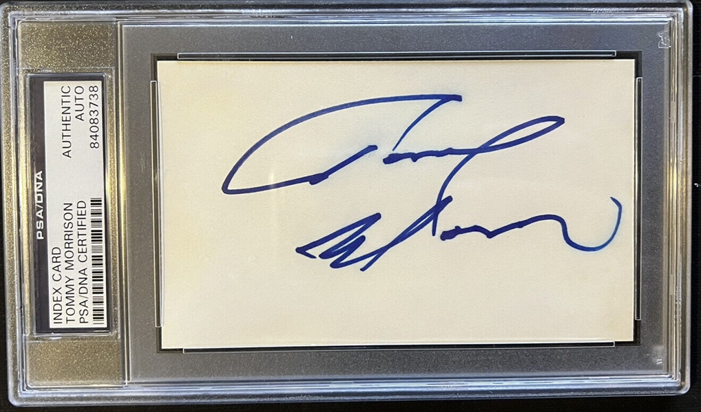 Rocky Balboas Tommy Morrison Signed 3" x 5" Segment (PSA/DNA Encapsulation)