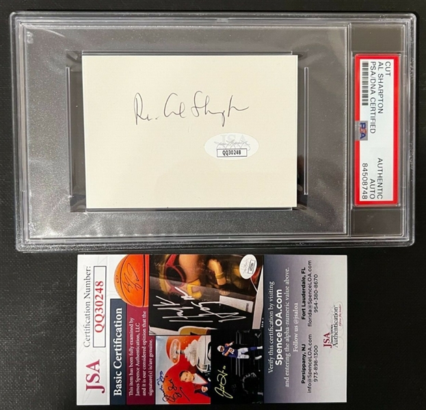 Civil Rights Activist Al Sharpton Signed 2.75" x 3.75" Segment (PSA/DNA Encapsulated)(JSA)