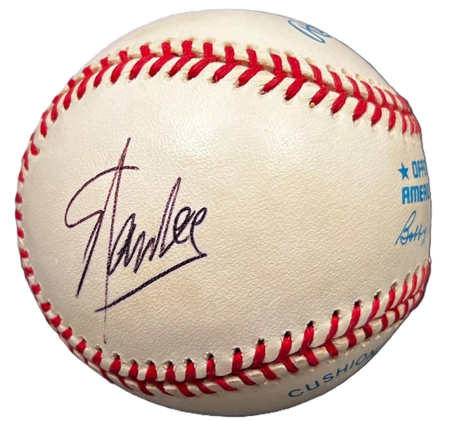 Stan Lee Rare Single Signed c.1990s OAL Bobby Brown Baseball (JSA)