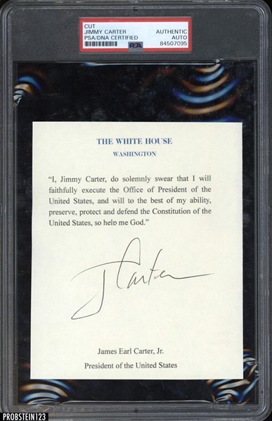 President Jimmy Carter Signed 5x7 Oath of Office (PSA/DNA Encapsulated)