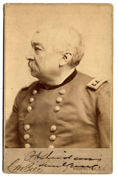 General Phillip Seridan Signed 4.25" x 6.5" Cabinet Card Photograph In Uniform! (Third Party Guaranteed)