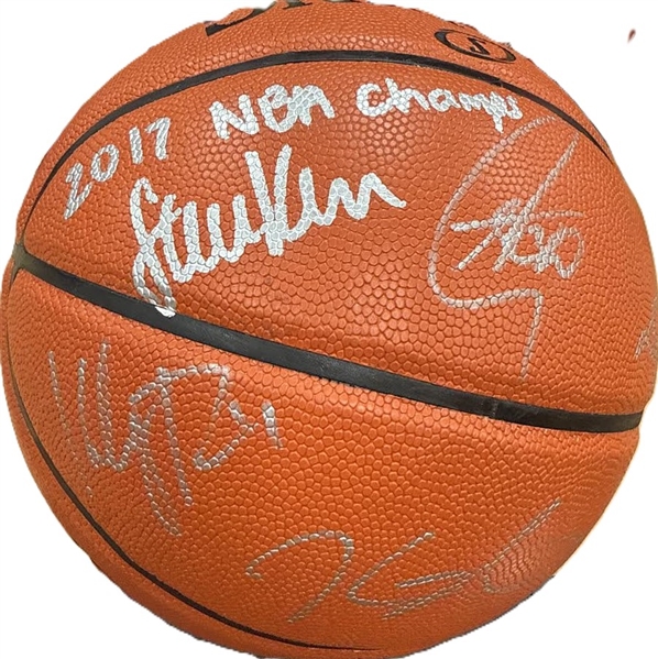 2017 NBA Champion Golden State Warriors Team Signed Basketball w/ Curry, Durant, Thompson, Green, Kerr & Others! (PSA/DNA)