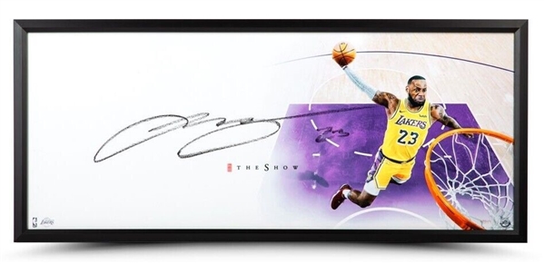 LeBron James Signed 20" x 42" Lakers "The Show" Photograph in Framed Display (UDA)