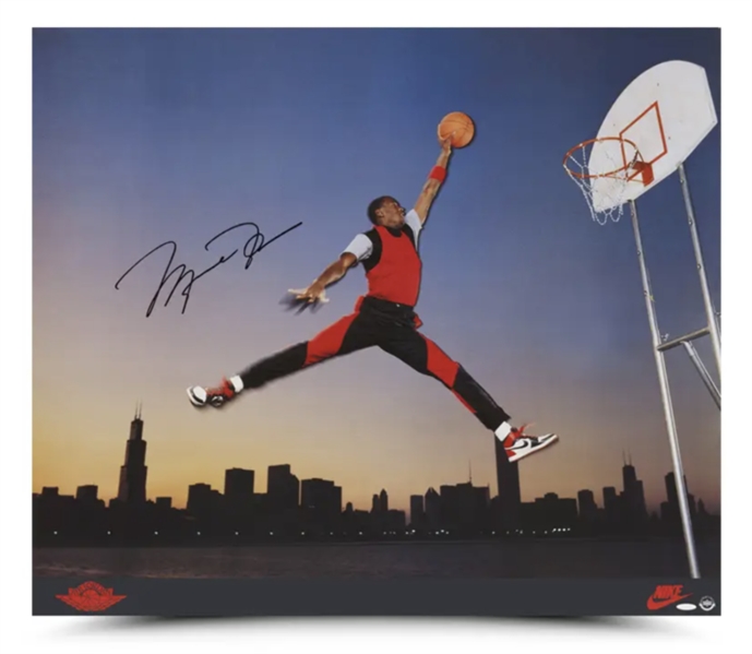 Michael Jordan Signed 35" x 40" Nike Air Time Photo (UDA)