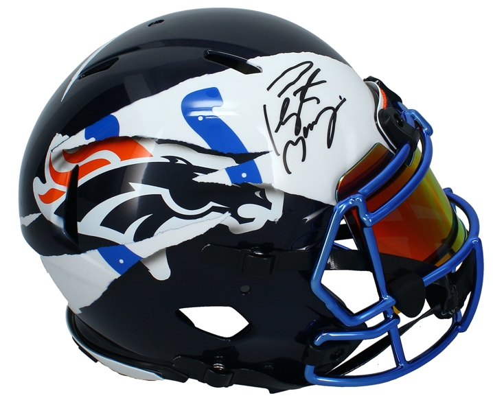 Peyton Manning Signed Broncos / Colts ECC Ripped Speed Helmet (Fanatics)