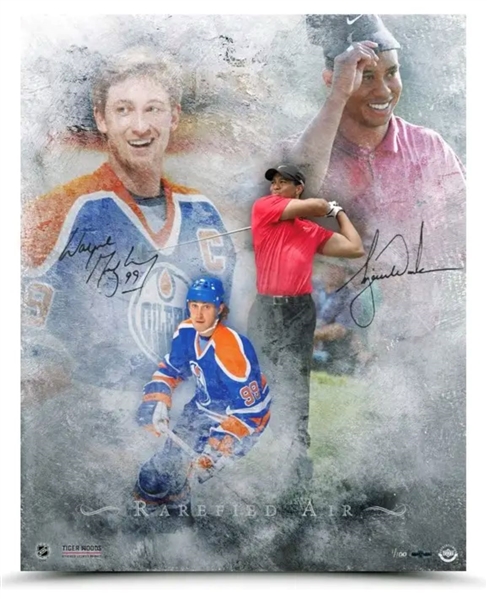 Tiger Woods & Wayne Gretzky Signed Ltd. Ed. 16" x 20" Photograph (UDA)