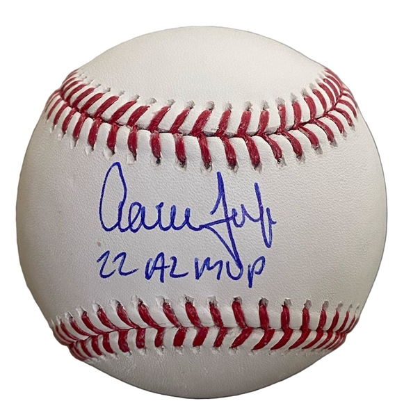 Aaron Judge Signed & "2022 AL MVP" Inscribed Official Baseball (Fanatics)