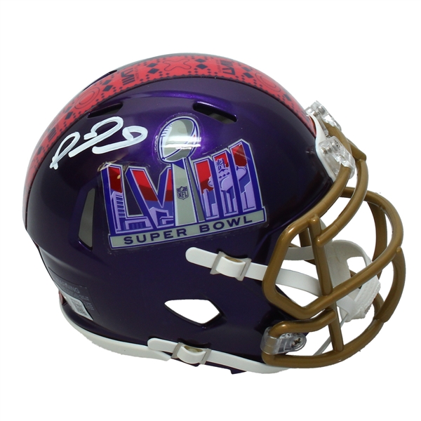 Patrick Mahomes Signed SB LVIII Logo Speed Mini Helmet (Beckett/BAS)