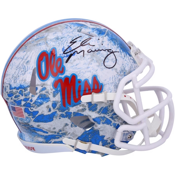 Eli Manning Signed Ole Miss Rebels Real Tree Camo Mini Helmet (Fanatics)