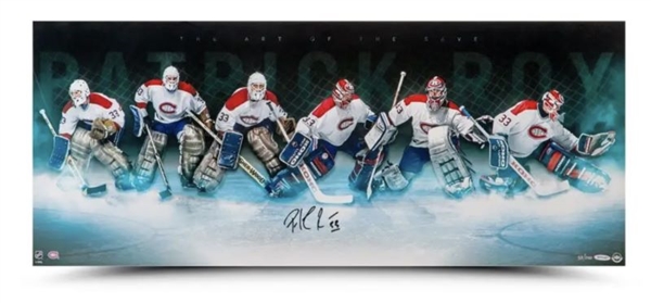 Patrick Roy Signed Limited Edition 15" x 36" "Art of the Save" Photograph (UDA)