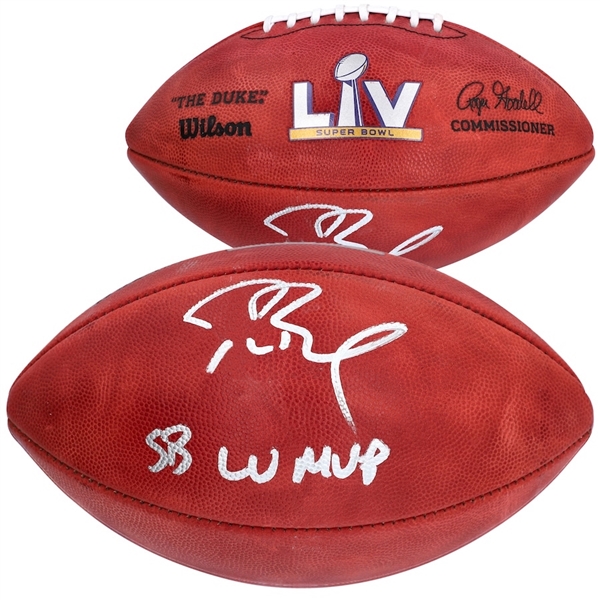 Tom Brady Signed & "SB LV MVP" Signed SB LV Official Football (Fanatics LOA)