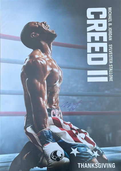 Michael B. Jordan Signed "Creed II" 27" x 40" Full Size Movie Poster (SWAU LOA)