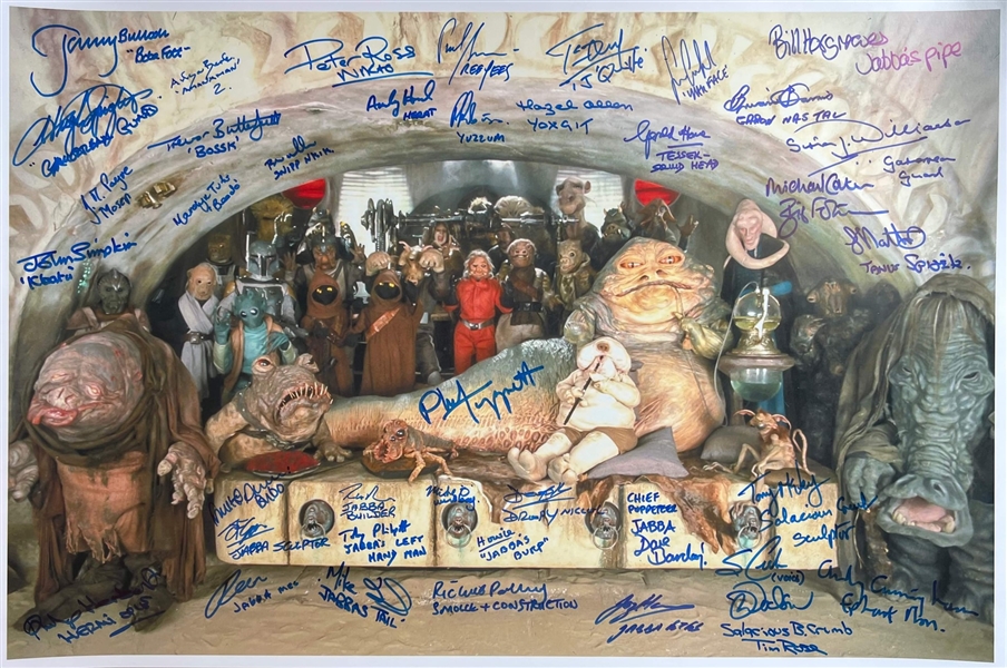 Star Wars: Incredible Multi-Signed 16" x 20" Ltd. Ed. Jabbas Palace Photo w/ Bulloch, Coppinger, & 37 More! (Exact Photo Evidence)(Jabbas Project LOA)