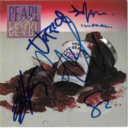 Pearl Jam ULTRA RARE Early Signed "All Night Long" CD Cover (Third Party Guaranteed)