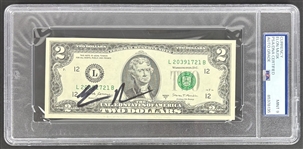 Elon Musk Signed U.S. Two Dollar Bill w/ Mint 9 Auto! (PSA/DNA Encapsulated)