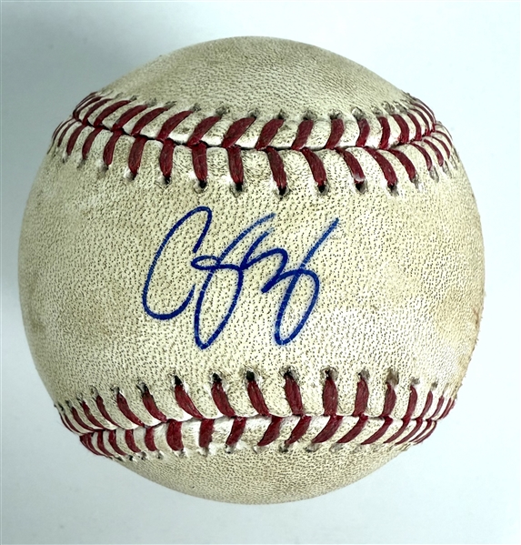 Corey Seager Signed & Game Used OML Baseball from 10-6-17 Game vs. Diamondbacks (PSA & MLB Holo)