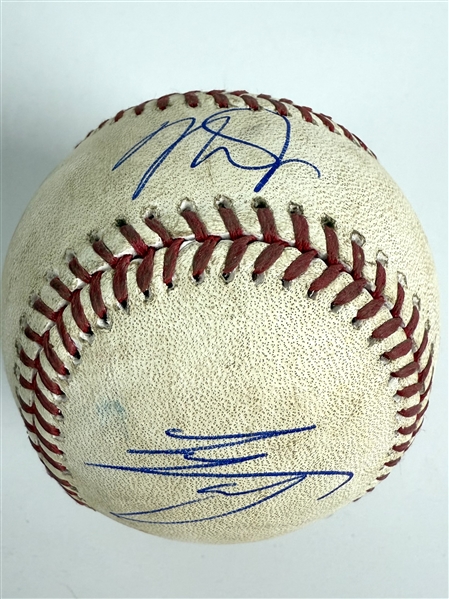 Mike Trout and Shohei Ohtani Game Used & Signed OML Baseball :: Used 7-7-2019 LAA vs HOU (MLB Holo & PSA/DNA)