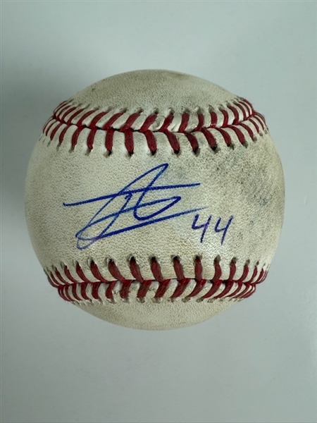 Julio Rodriguez Signed & Game Used OML Baseball from 8-20-2024 Game vs. Mariners (PSA & MLB Holo)