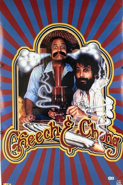 Cheech & Chong Signed Poster (Beckett/BAS)