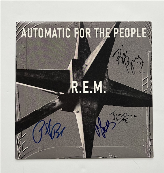 R.E.M: Group Signed "Automatic for the People" Album Cover (JSA LOA)(Ulrich Collection)