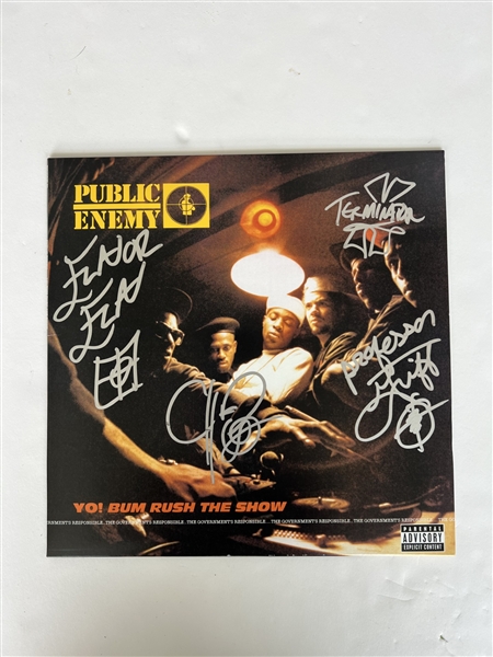 Public Enemy RARE Group Signed "Yo! Bum Rush the Show" Album Cover w/ 4 Signatures! (JSA)(Ulrich Collection)