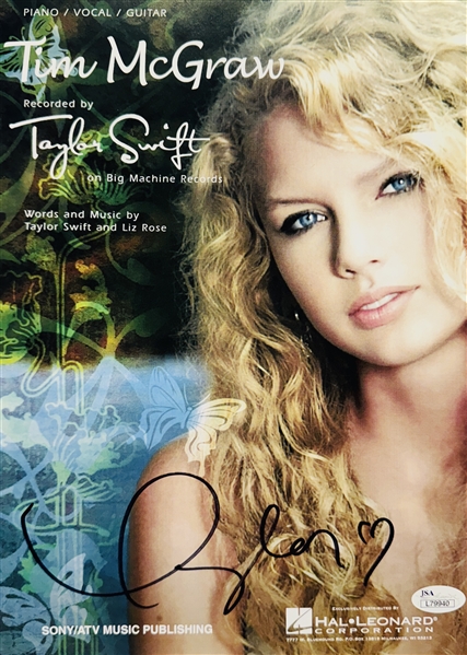 Taylor Swift "Tim McGraw" Signed Sheet Music (JSA)