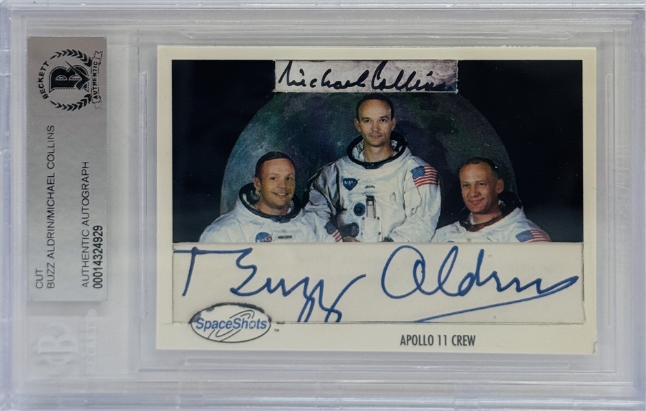 Apollo 11 Crew - Signed Encapsulated Card and Photo Lot (Beckett/BAS & JSA)