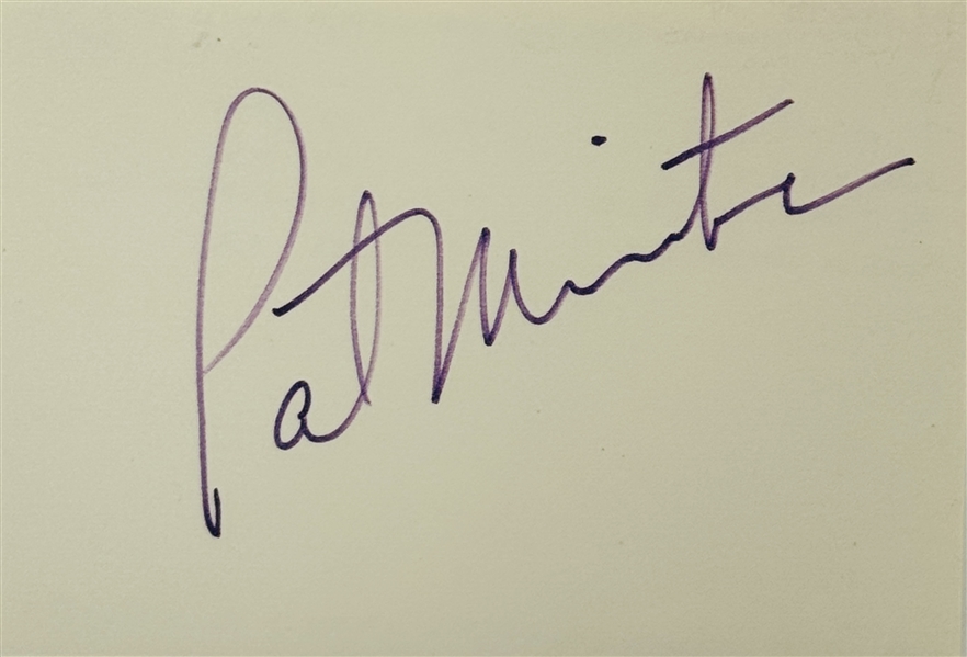 Pat Morita Signed Index Card (ACOA)