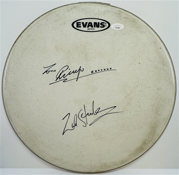 Ringo Starr and Zak Starkey Signed Drumhead (JSA)