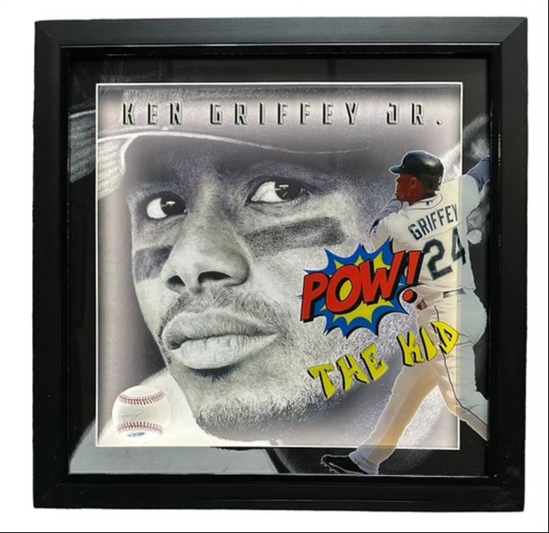 Ken Griffey Jr. Signed Baseball in Framed LED Display (UDA Holo)