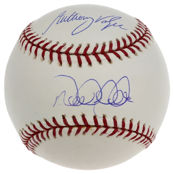 Derek Jeter & Anthony Volpe Dual Signed ROMLB NY Yankees Shortstops (Fanatics-Steiner-MLB)