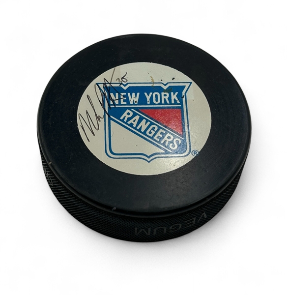 3 Mike Richter Signed New York Rangers NHL Hockey Puck (JSA COA)