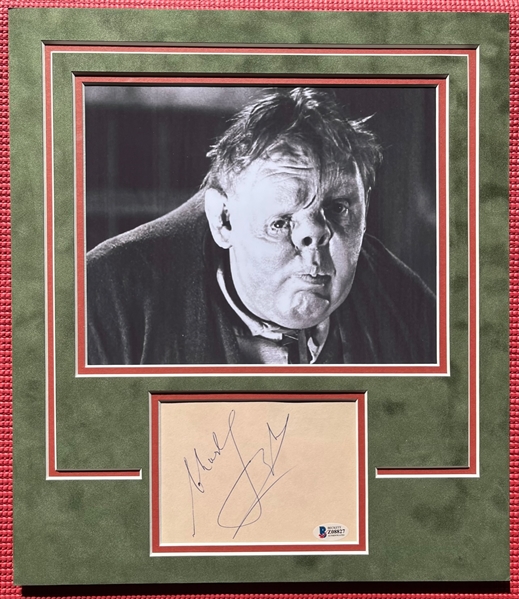 Charles Laughton Signed Cut in Hunchback of Notre Dame Matted Display (Beckett/BAS)