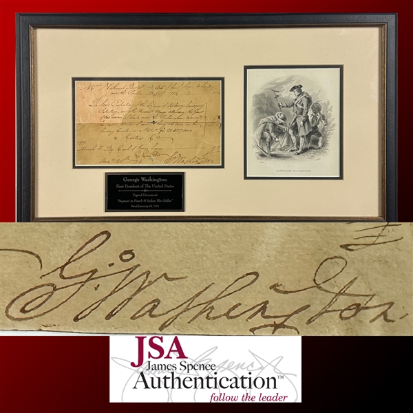 President George Washington Signed 1774 Document (JSA LOA)