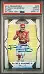 Patrick Mahomes Signed 2017 Panini Prizm Silver Rookie Card Graded Mint 9 with Mint 9 Autograph! (PSA/DNA)