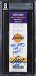 Shaquille ONeal Signed 2000 Western Conf. Finals Game 7 Full Ticket - The Famed "Alley Oop" Game! (Beckett/BAS GEM MINT 10 Auto)