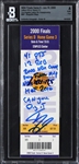 Shaquille ONeal Signed & Extensively Inscribed 2000 NBA Finals Game Ticket - Shaqs First Championship & Finals MVP (Beckett/BAS GEM MINT 10 Auto)