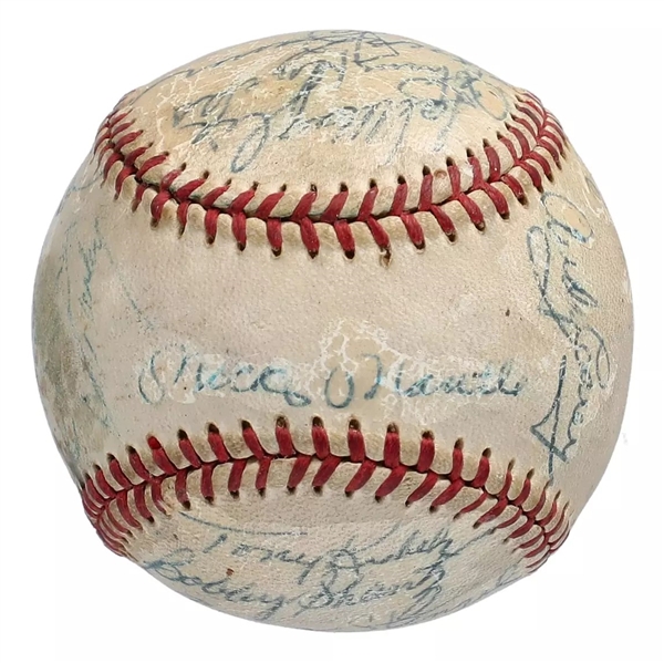 World Series Champion 1958 New York Yankees Team Signed OAL Baseball w/ Rare NO Clubhouse Signatures!