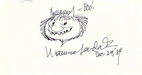 Where The Wild Things Are: Maurice Sendak Signed & Sketched Carol w/ "Boo" Inscription! (Beckett/BAS)