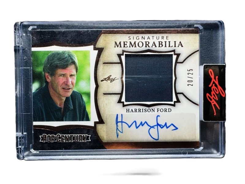 2022 Leaf Pop Century Signature Memorabilia Harrison Ford /25 w/ Photo-matched worn Relic! - LEAF sealed