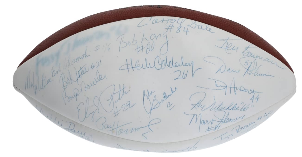 1966 Super Bowl I (One) Champion Team-Signed White Panel Football w/ Starr, Horning,Taylor & Ultra-Rare Ray Nitschke! (PSA/DNA)